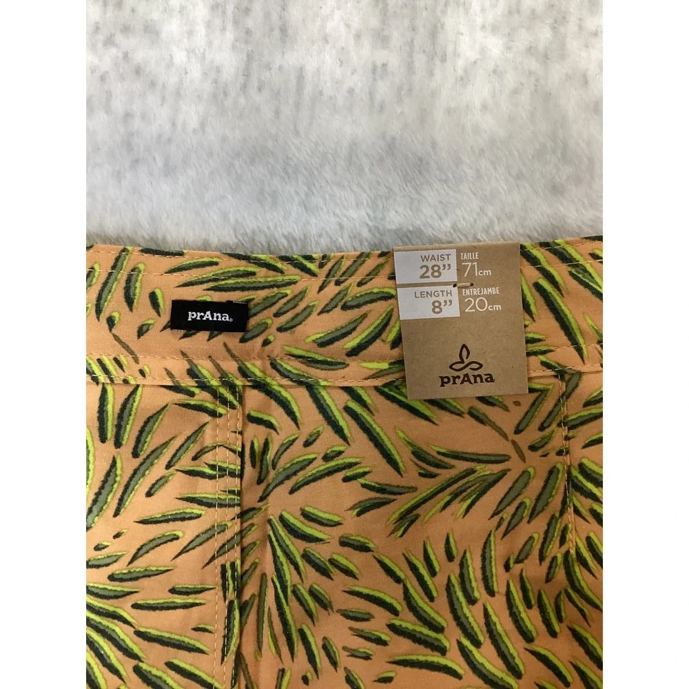 Prana Rock Shock Boardshorts Aura Glow Fronds Orange Green Mens 28 8 Inseam NEW